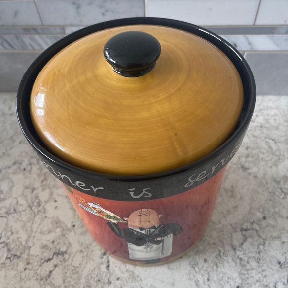 Dinner‎ Is Served Large Canister 8' with Lid - Picture 3 of 9